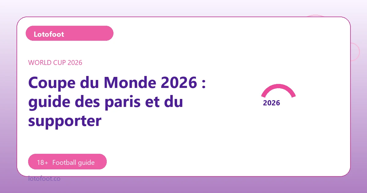 Coupe du Monde 2026 : guide des paris et du supporter - Lotofoot football guide